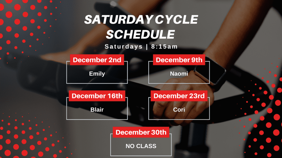 December 2023 Cycle Classes