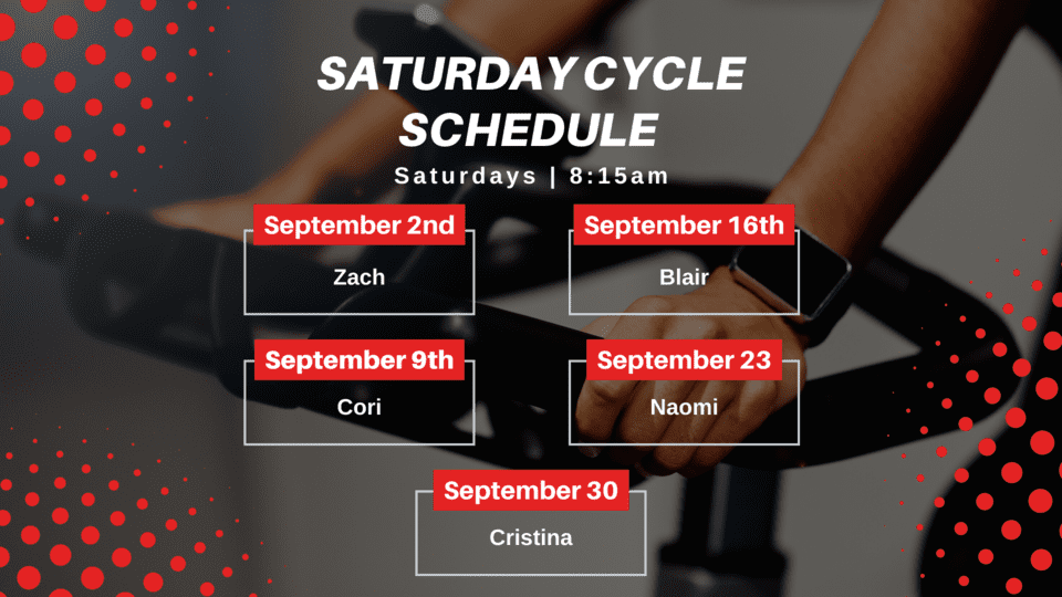September 2023 Cycle Classes